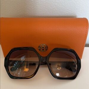 Tory Burch Tortoise Sunglasses with Orange Case